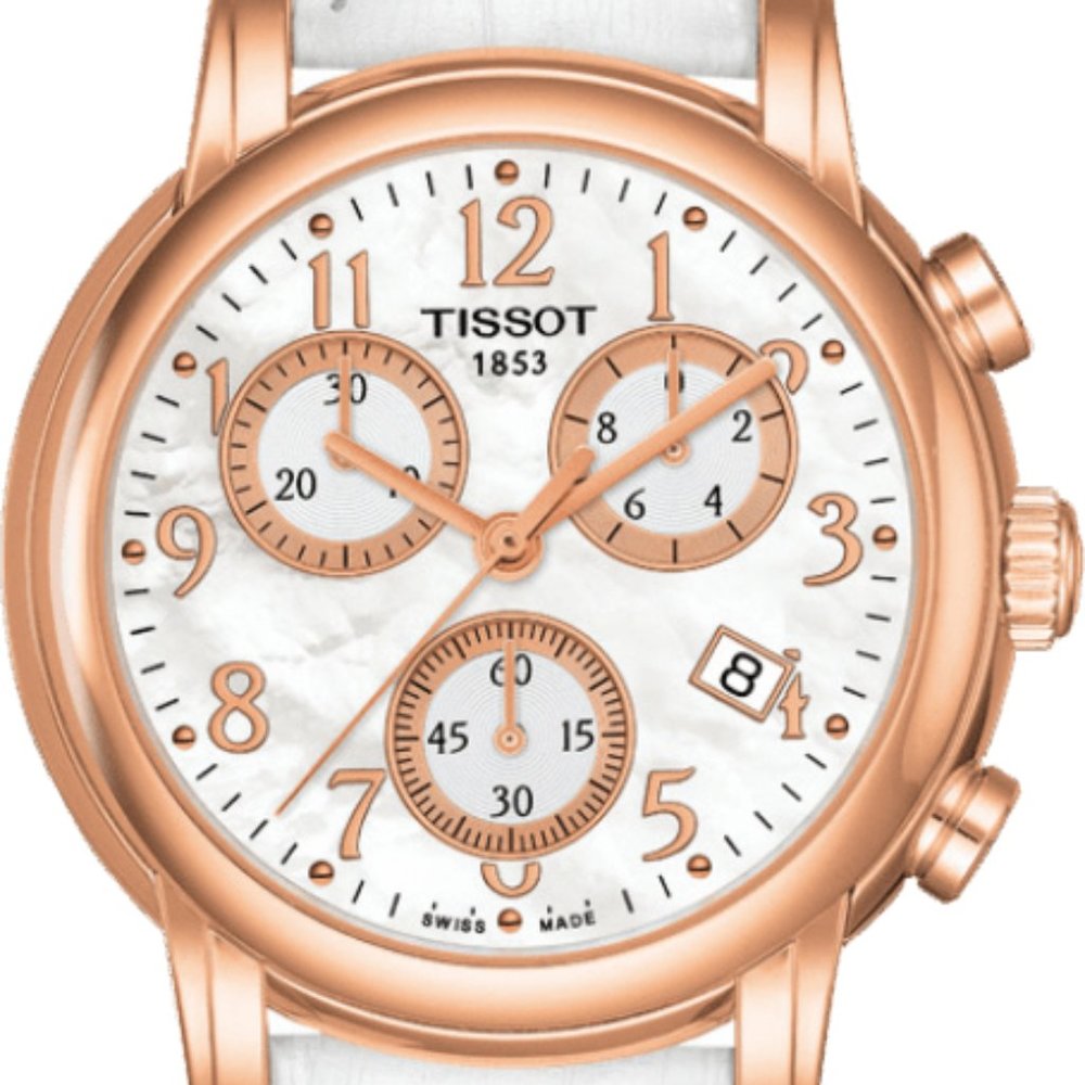 Tissot Rose Gold Watch With Mother of Pearl Dial